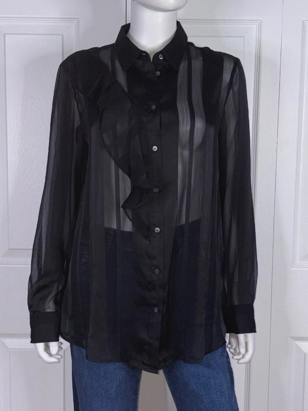 BANANA REPUBLIC women's black blouse size Medium LIKE NEW